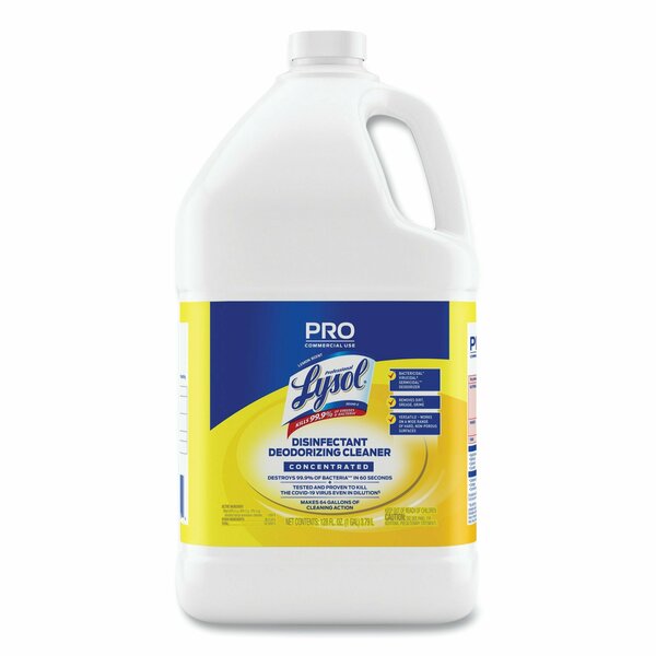Lysol Disinfectant Deodorizing Cleaner Concentrate, Lemon Scent, 128 oz Bottle 19200-99985